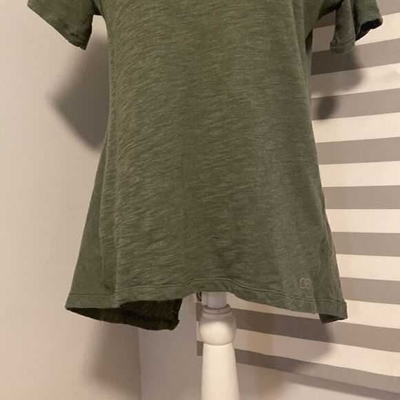 CALIA by Carrie Underwood Green Twist Knot Open Back Short Sleeve Blouse Sz Sm - Picture 3 of 7